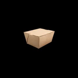 ChampPak #1 Take-Out Box Fold-Top 4.375X3.5X2.5 IN Clay-Coated Paperboard Kraft Rectangle 450/Case