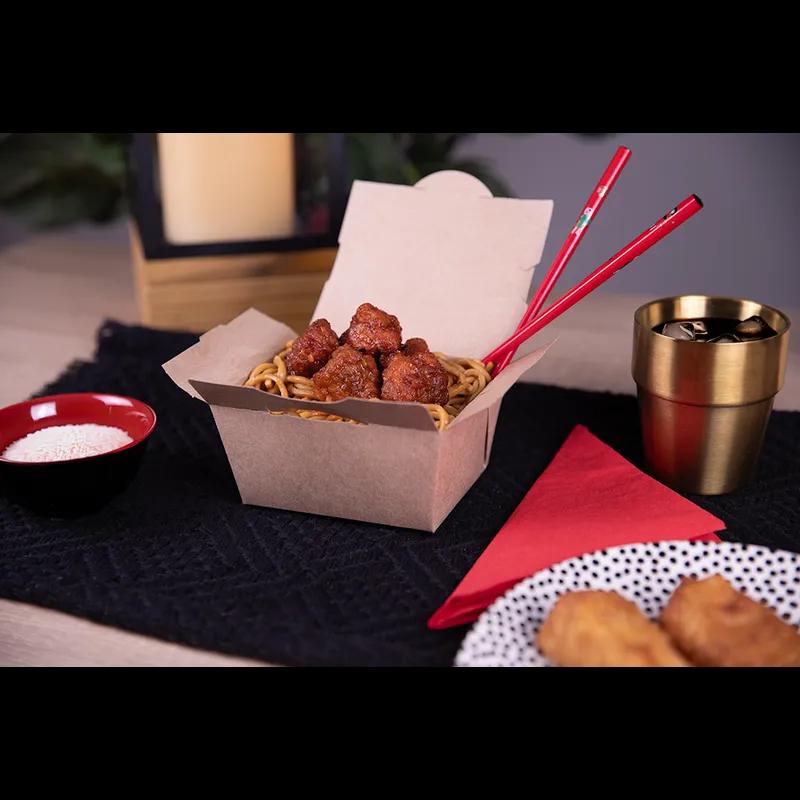 ChampPak #1 Take-Out Box Fold-Top 4.375X3.5X2.5 IN Clay-Coated Paperboard Kraft Rectangle 450/Case