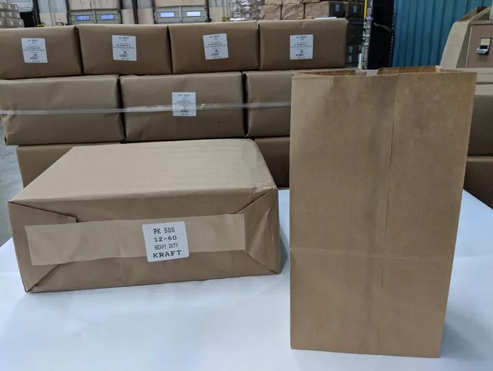 Bag 7X4.5X13.75 IN 12 LB Paper 60# Extra Heavy Kraft 500/Case