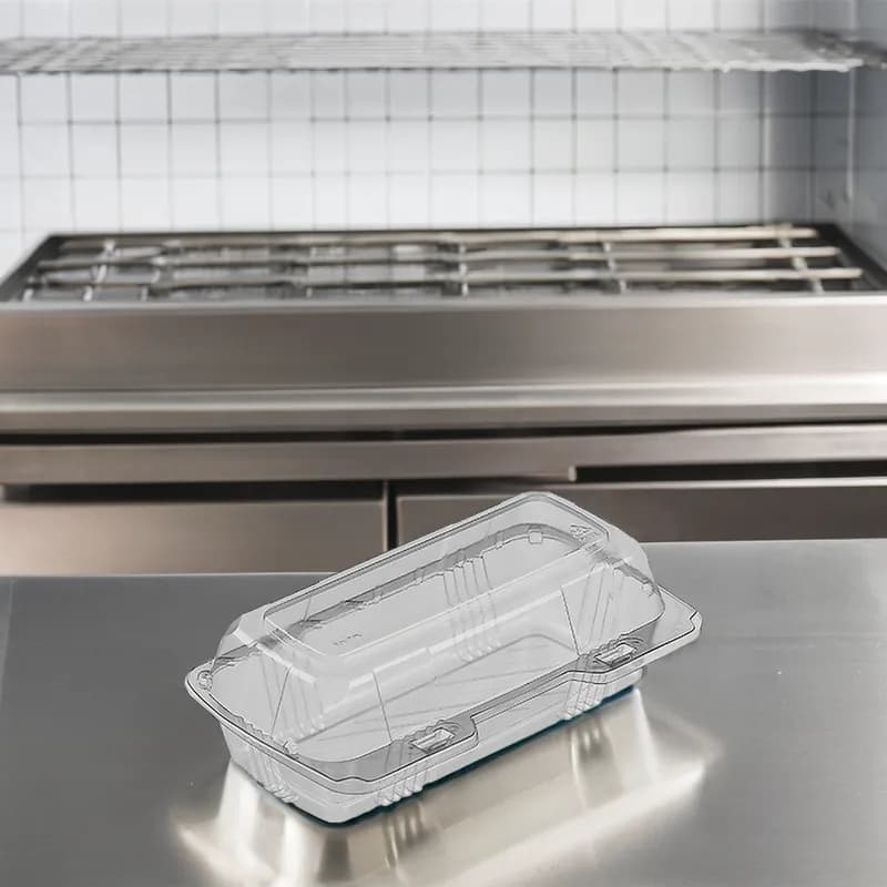 Polar Pak® Hoagie & Sub Take-Out Container Hinged 8.83 IN PET Clear Rectangle 250/Case