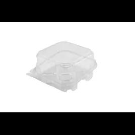 Cupcake Hinged Container 4 CT 6.13X6.75X3.38 IN RPET PLA Bio-Polyethylene Terephthalate (BIO-PET) Clear Tall 350/Case