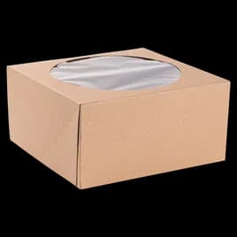 Cake Box 10X10X5 IN Kraft With Window 100/Case