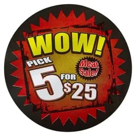 Wow Pick 5 for $25.00 Label 500/Roll