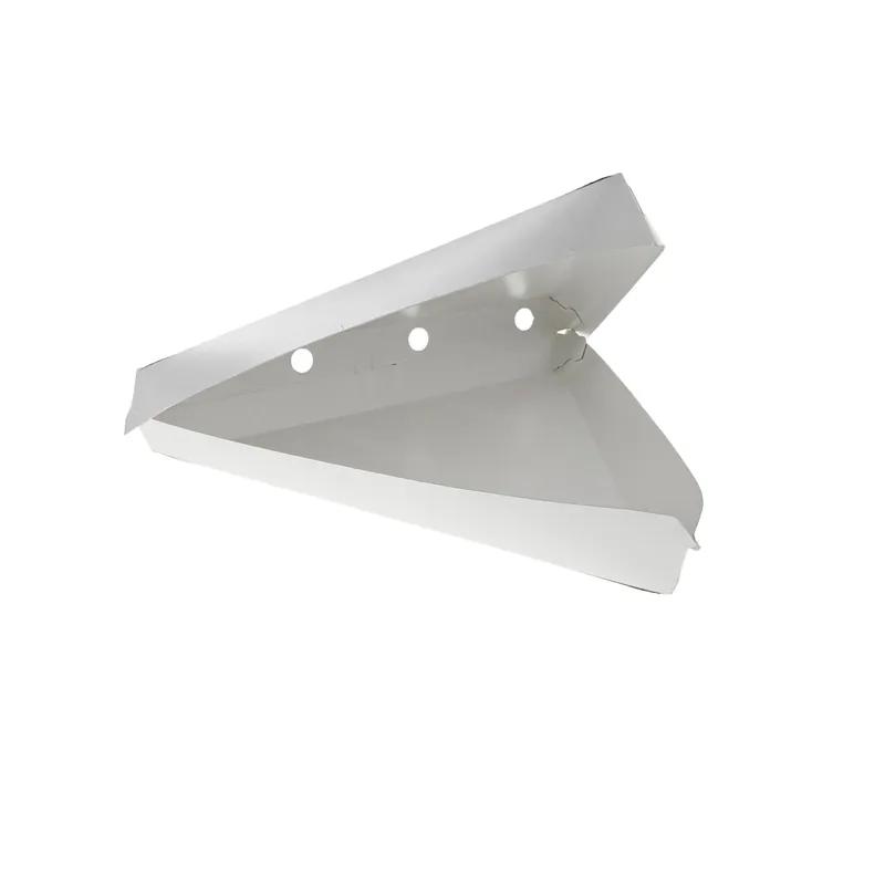 Pizza Slice Container Hinged 10.9X9.9X1.62 IN Paperboard White 220/Case