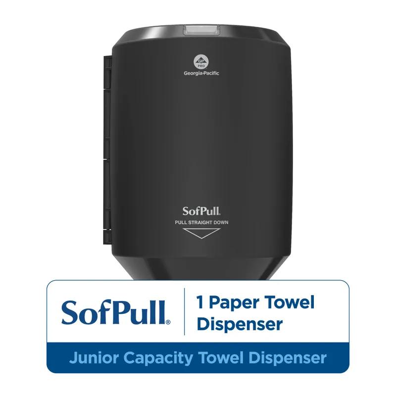 Sofpull® Paper Towel Dispenser 10.938X8.188X7.625 IN Plastic Wall Mount Black Centerpull 1/Each