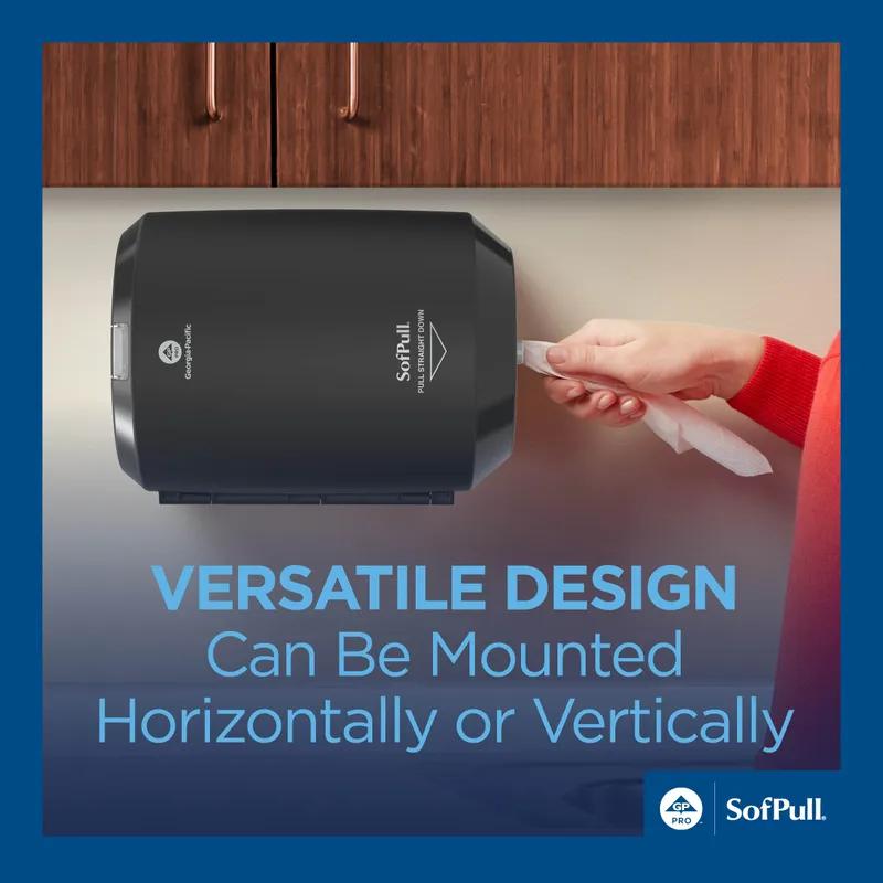 Sofpull® Paper Towel Dispenser 10.938X8.188X7.625 IN Plastic Wall Mount Black Centerpull 1/Each