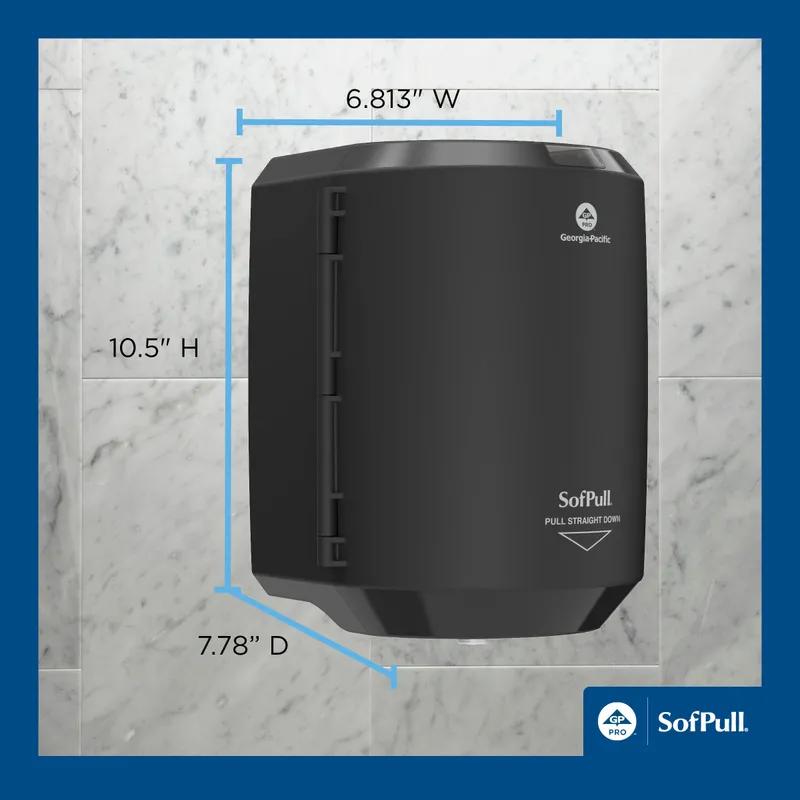 Sofpull® Paper Towel Dispenser 10.938X8.188X7.625 IN Plastic Wall Mount Black Centerpull 1/Each