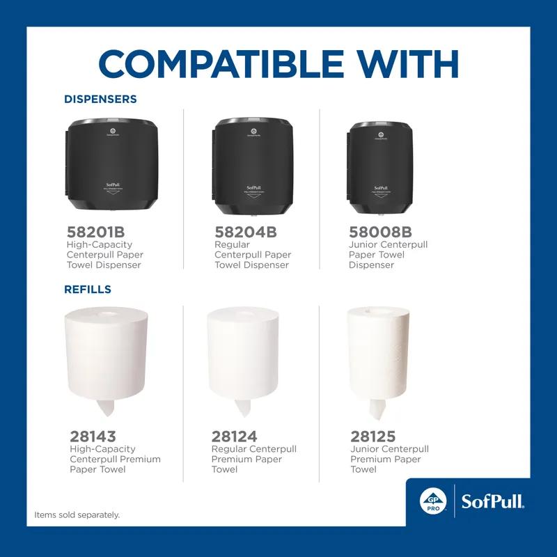 Sofpull® Paper Towel Dispenser 10.938X8.188X7.625 IN Plastic Wall Mount Black Centerpull 1/Each