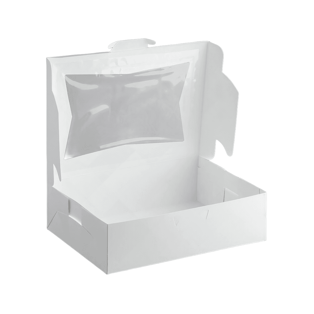 Bakery Box 19X14X4 IN SBS Paperboard White With Window 50/Bundle