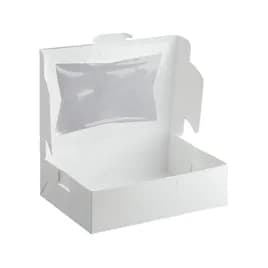 Bakery Box 19X14X4 IN SBS Paperboard White With Window 50/Bundle