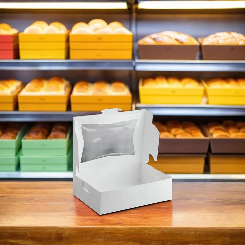 Bakery Box 19X14X4 IN SBS Paperboard White With Window 50/Bundle