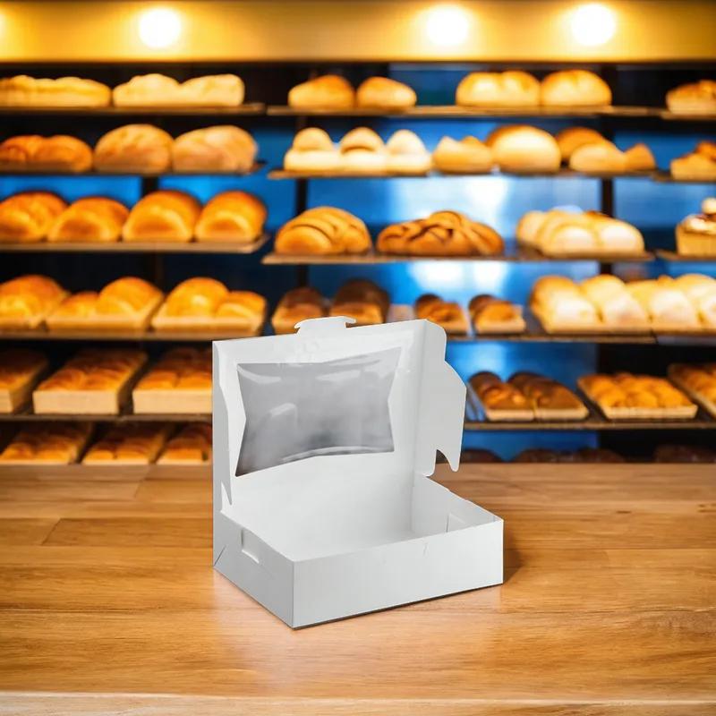 Bakery Box 19X14X4 IN SBS Paperboard White With Window 50/Bundle