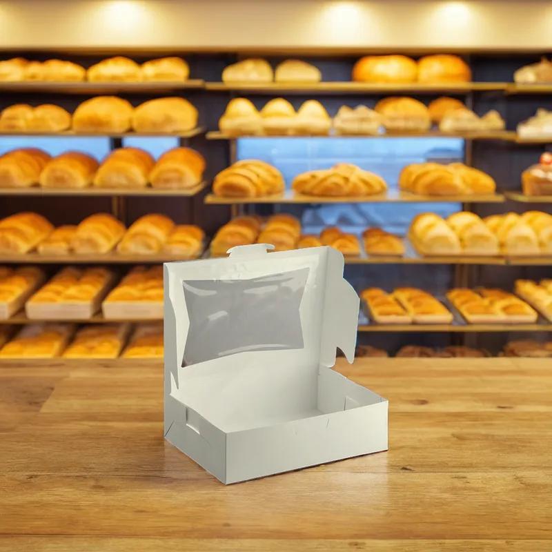 Bakery Box 19X14X4 IN SBS Paperboard White With Window 50/Bundle