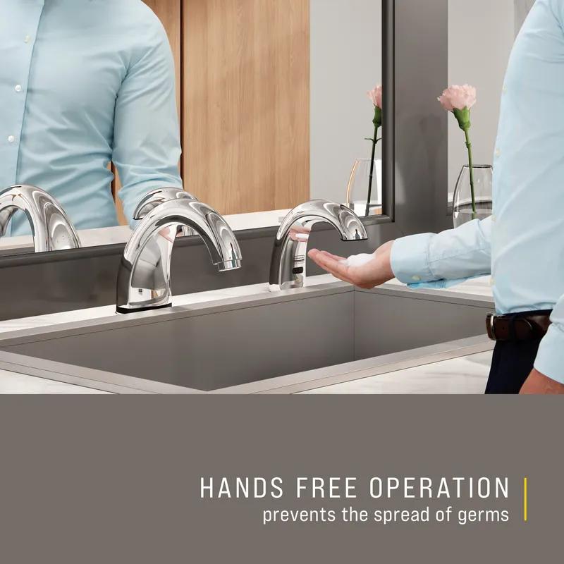 OneShot® Soap Dispenser Foam Chrome Plastic Counter Mount Low Profile 1/Each