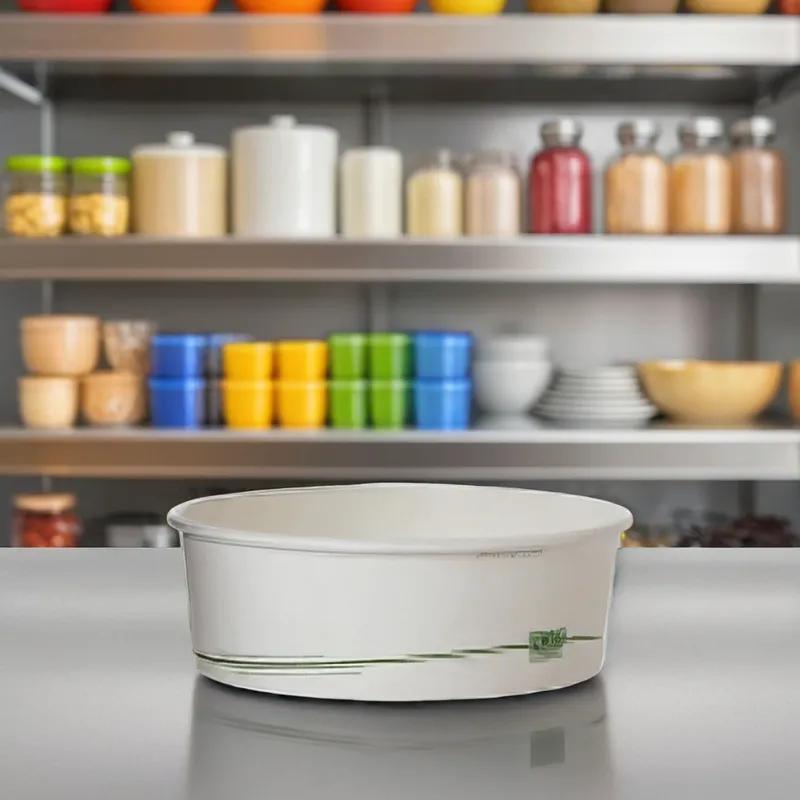 GreenStripe® Food Container Base 32 OZ PLA Paper Squat 300/Case