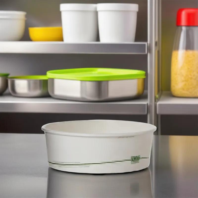 GreenStripe® Food Container Base 32 OZ PLA Paper Squat 300/Case