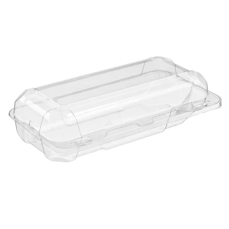 Essentials Deli Container Hinged 27 OZ RPET Clear Rectangle Bar Lock 300/Case