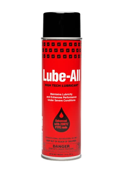 Lube-All Unscented Mechanical Lubricant 20 OZ Aerosol RTU PTFE Resin 24 Count/Case