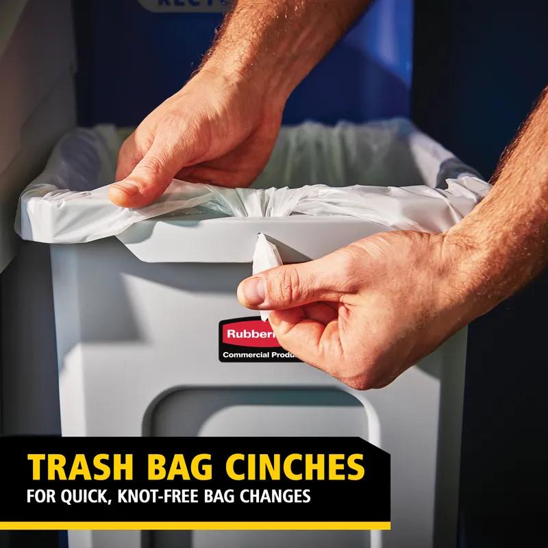 Slim Jim® Mixed Recycling 1-Stream Recycling Bin 15.25X12X40.25 IN 23 GAL Blue Resin With Hinged Lid 1/Each