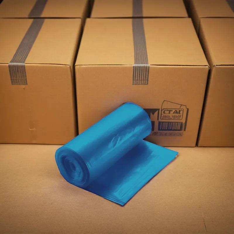 Victoria Bay Can Liner 40X46 IN Blue HDPE 16MIC 25 Count/Pack 10 Packs/Case 250 Count/Case