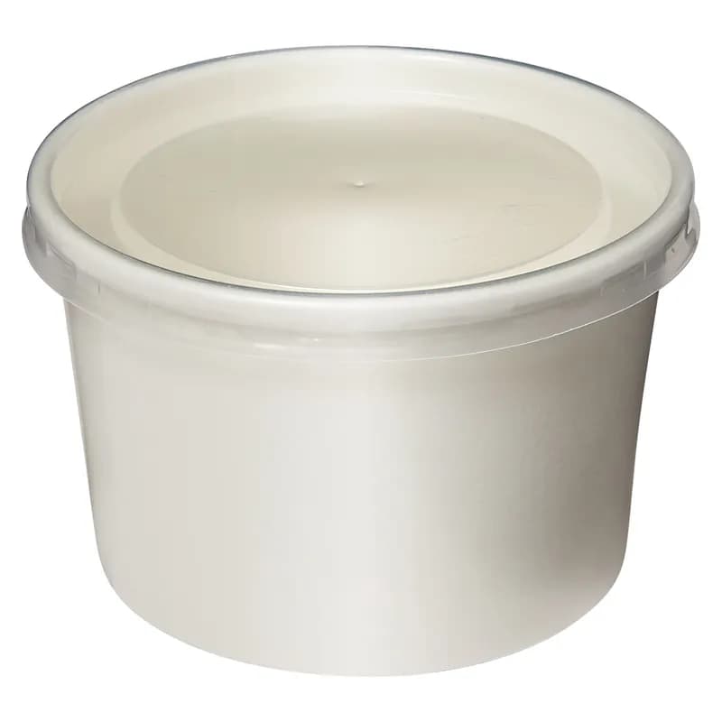 Victoria Bay Food Container Base & Lid Combo With Polypropylene (PP) Lid 8 OZ Paper White Round Vented 250/Case