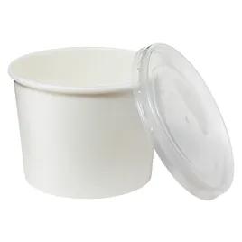 Victoria Bay Food Container Base & Lid Combo With Plastic Lid 12 OZ Paper White Round Vented 250/Case