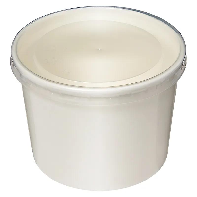 Victoria Bay Food Container Base & Lid Combo With Plastic Lid 12 OZ Paper White Round Vented 250/Case