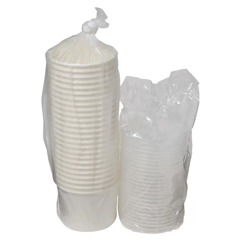 Victoria Bay Food Container Base & Lid Combo With Plastic Lid 12 OZ Paper White Round Vented 250/Case
