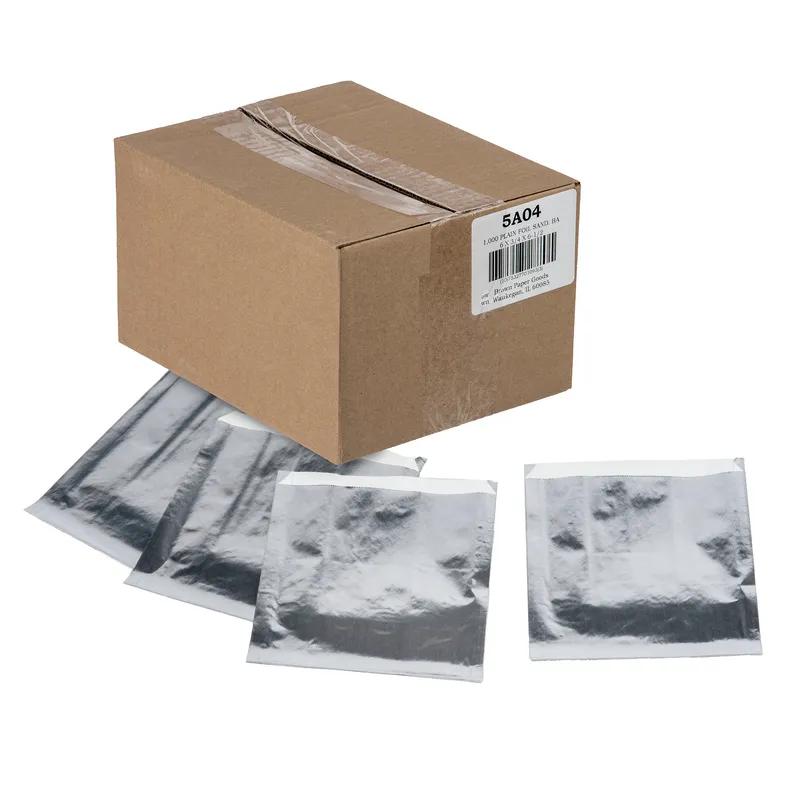 Sandwich Bag 6X0.75X6.5 IN Foil-Lined Paper Plain 1000/Case