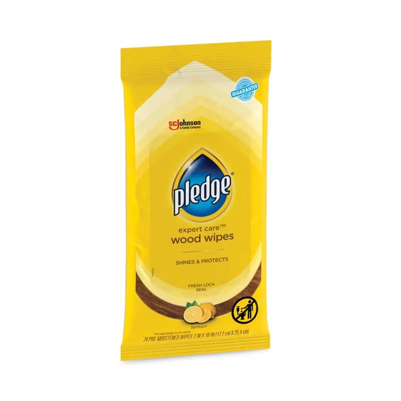 Pledge® Lemon Furniture Polish 7X10 IN Wipe 24 Count/Pack 12 Packs/Case