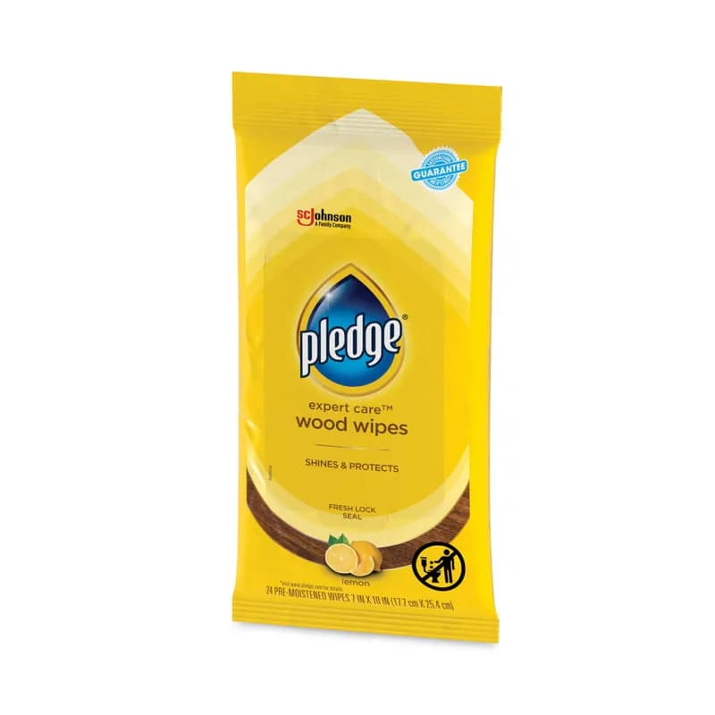 Pledge® Lemon Furniture Polish 7X10 IN Wipe 24 Count/Pack 12 Packs/Case