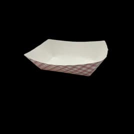 Food Tray 10 LB Paper Red White Plaid Rectangle 250/Case
