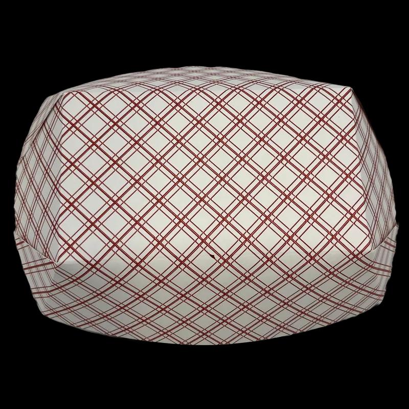 Food Tray 10 LB Paper Red White Plaid Rectangle 250/Case
