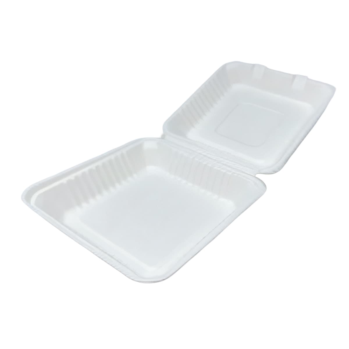 Take-Out Container Hinged 9 IN Pulp Fiber White 54/Case