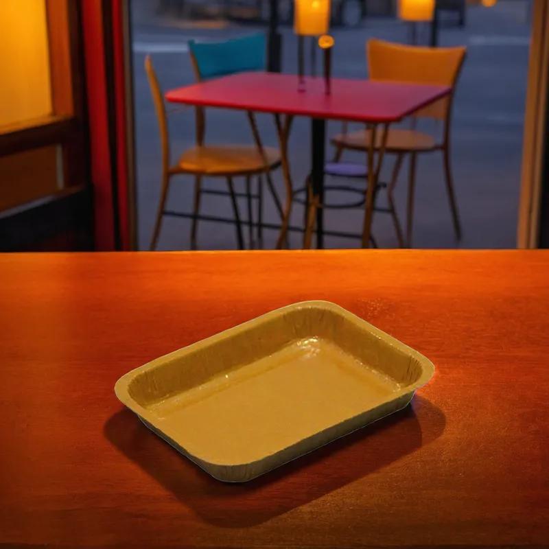 Take-Out Container Base 8.31X6.03X1.13 IN Corrugated Paperboard Brown Rectangle Oven Safe 360/Case