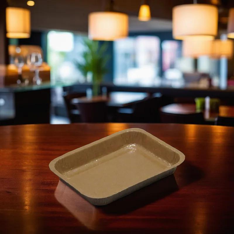 Take-Out Container Base 8.31X6.03X1.13 IN Corrugated Paperboard Brown Rectangle Oven Safe 360/Case