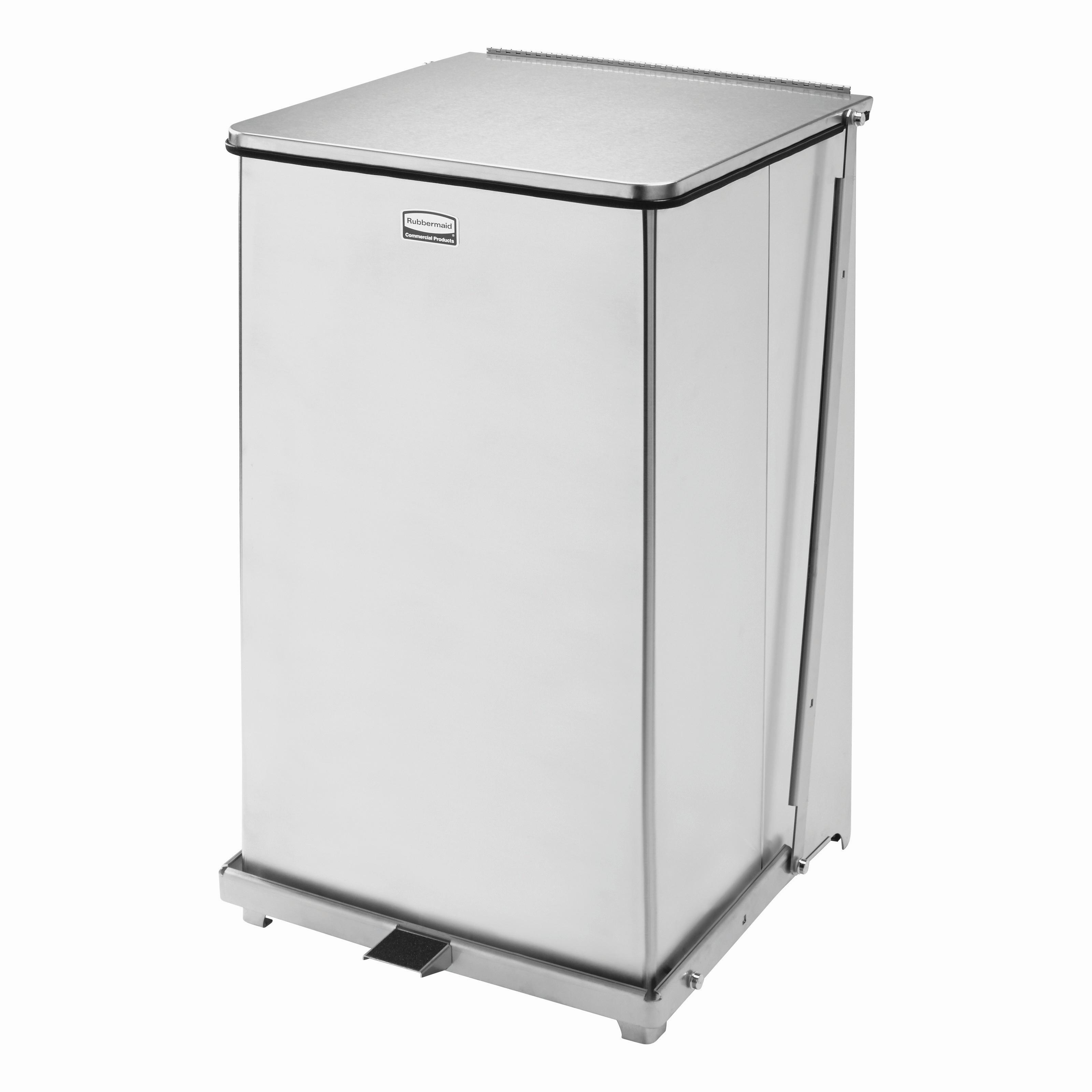 Defenders® Biohazard 1-Stream Trash Can 23X23.5X32.75 IN 25 GAL Square Stainless Steel Step-On 1/Each