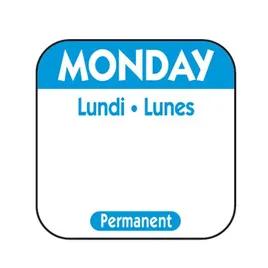 Monday Prep Item Date Use Trilingual Label 1X1 IN Blue Square Permanent 1/Roll