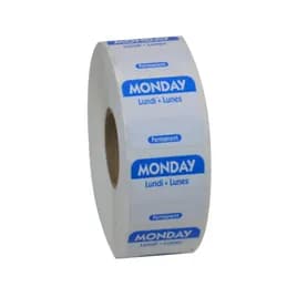 Monday Prep Item Date Use Trilingual Label 1X1 IN Blue Square Permanent 1/Roll