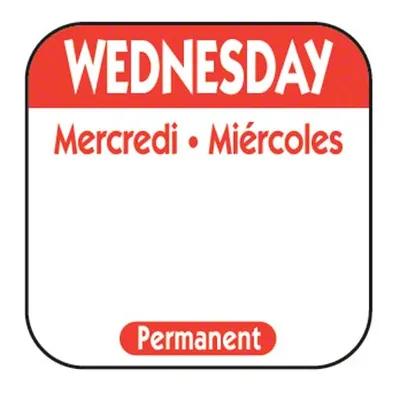 Wednesday Prep Item Date Use Trilingual Label 1X1 IN Red Square Permanent 1/Roll