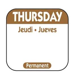 Thursday Prep Item Date Use Trilingual Label 1X1 IN Brown Square Permanent 1/Roll