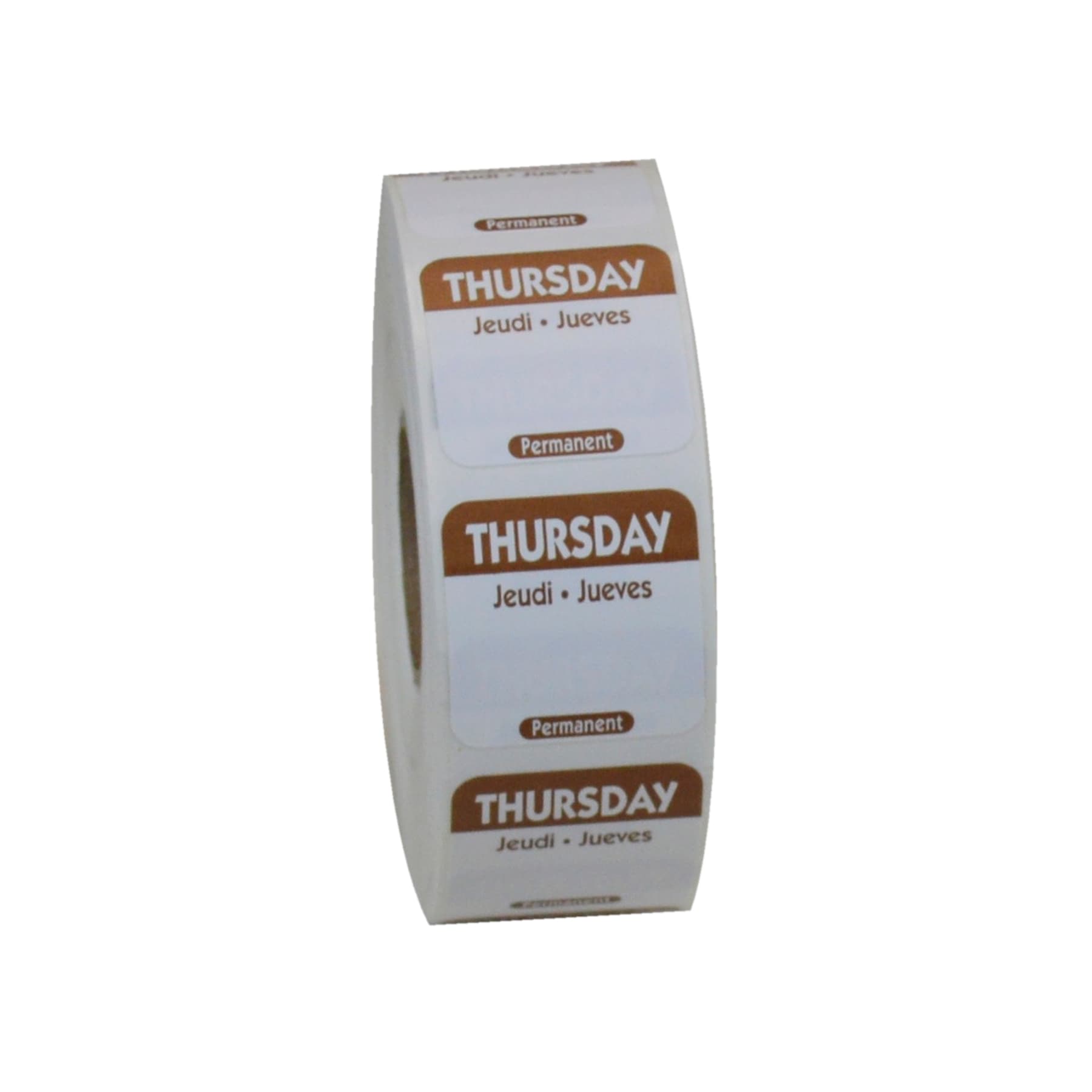 Thursday Prep Item Date Use Trilingual Label 1X1 IN Brown Square Permanent 1/Roll