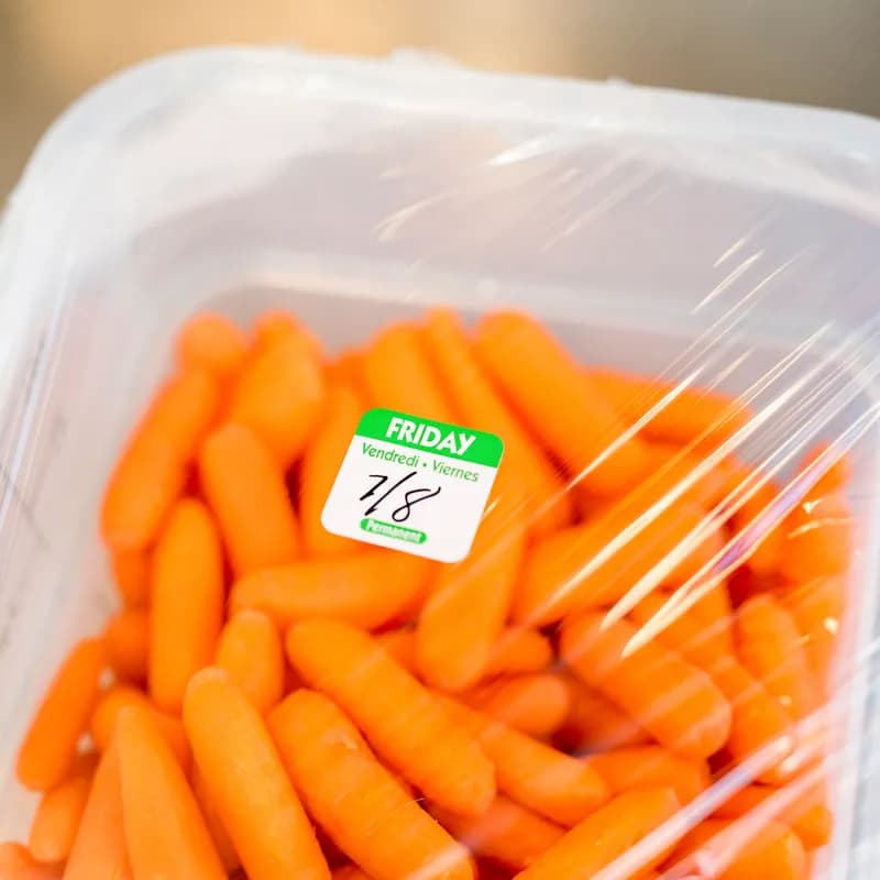 Friday Prep Item Date Use Trilingual Label 1X1 IN Green Square Permanent 1/Roll