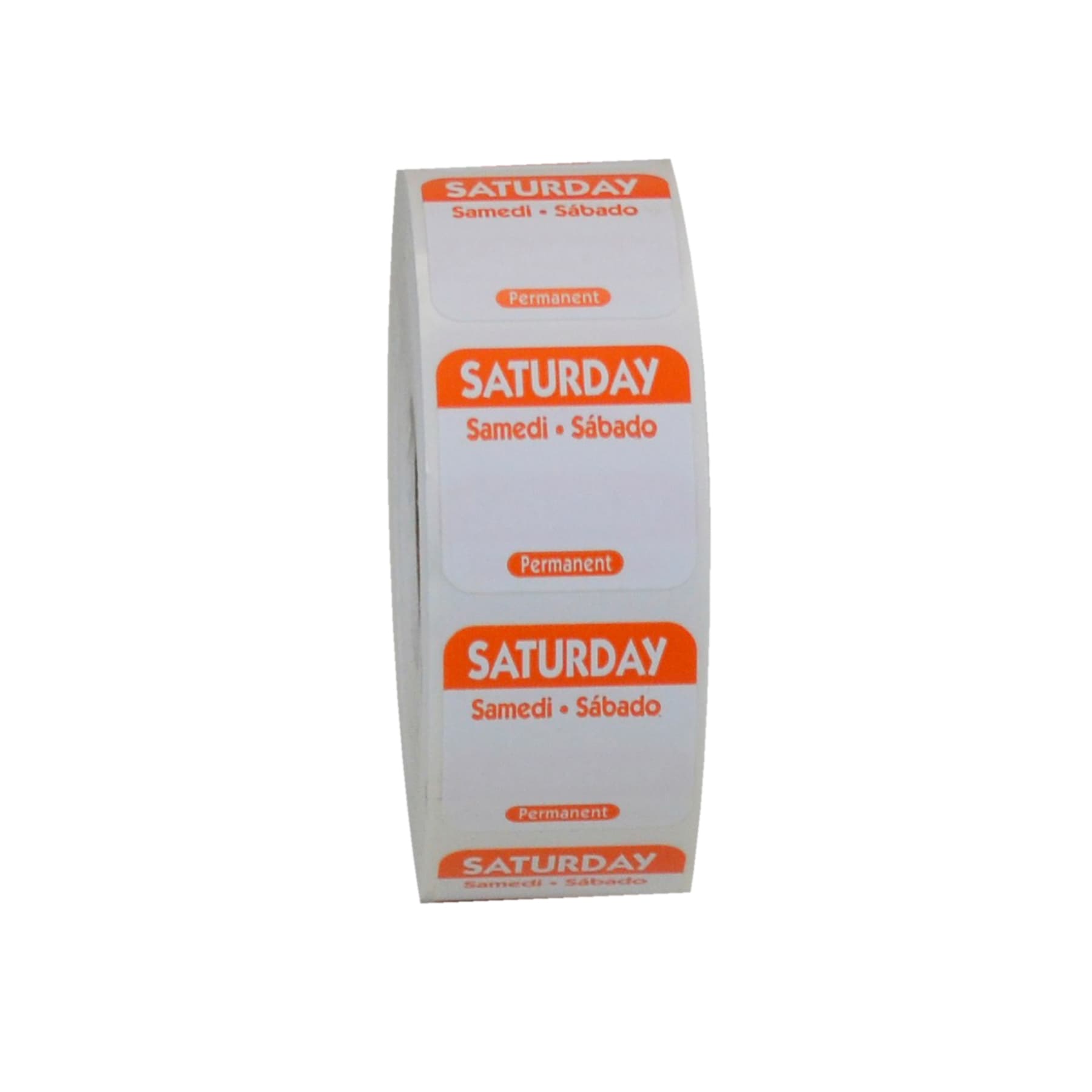 Saturday Prep Item Date Use Trilingual Label 1X1 IN Orange Square Permanent 1/Roll