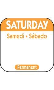 Saturday Prep Item Date Use Trilingual Label 1X1 IN Orange Square Permanent 1/Roll