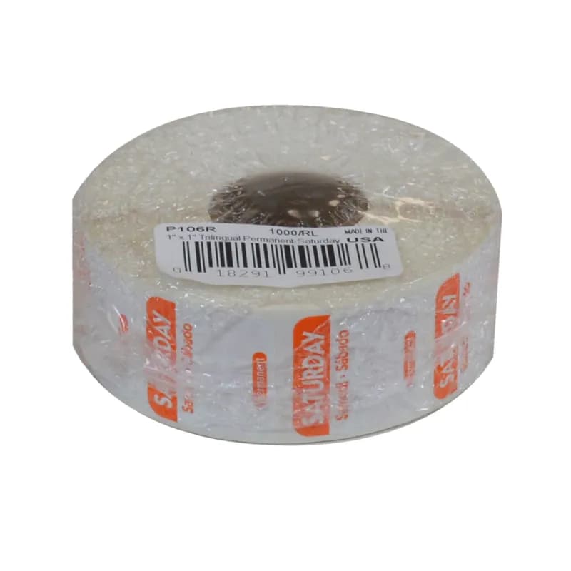 Saturday Prep Item Date Use Trilingual Label 1X1 IN Orange Square Permanent 1/Roll