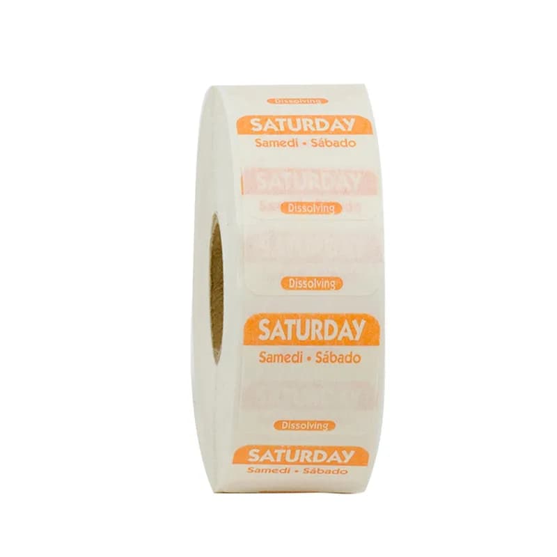 Saturday Prep Item Date Use Trilingual Label 1X1 IN Orange Square Permanent 1/Roll