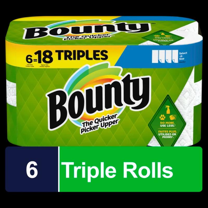Bounty® Select A Size Household & Kitchen Roll Paper Towel 11X5.88 IN 2PLY White 90 Sheets/Roll 24 Rolls/Case