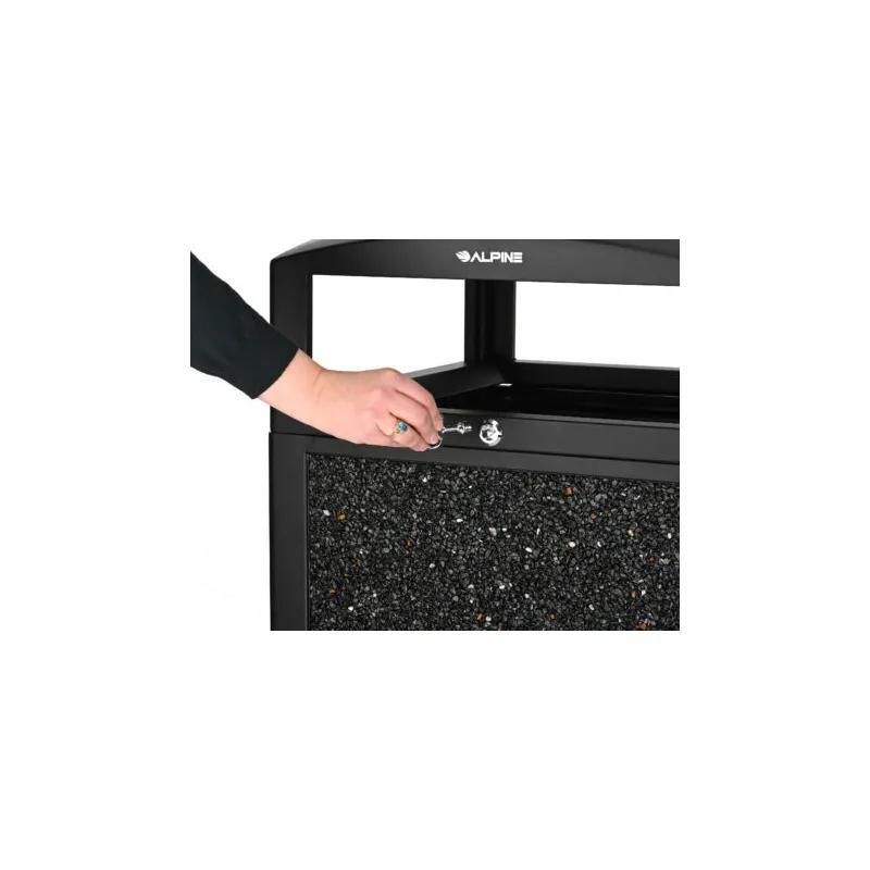 Rugged Trash Can 21.06X21.06X41.33 IN 40 GAL Gray Stone All Weather Dome Top With Stone Panels 1/Each