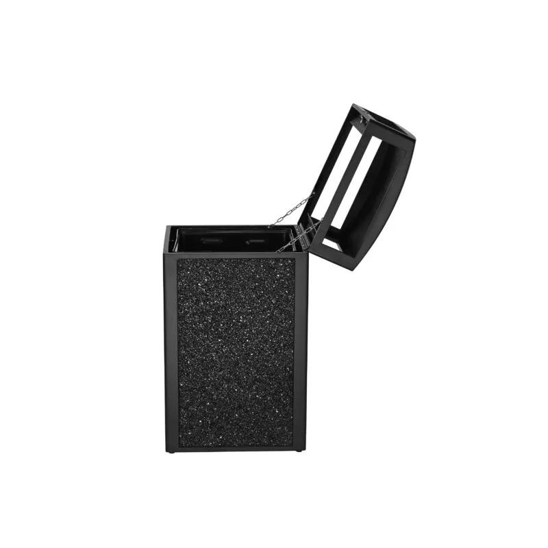 Rugged Trash Can 21.06X21.06X41.33 IN 40 GAL Gray Stone All Weather Dome Top With Stone Panels 1/Each